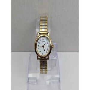 Vintage Timex Cavatina Gold Silver Tone Oval Womens Watch Dainty New Battery